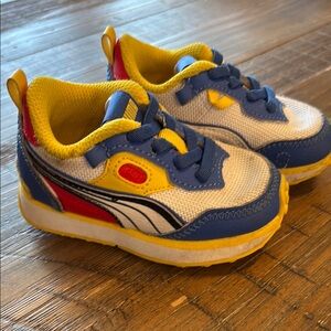 Puma Blue and Yellow Retro Sneakers